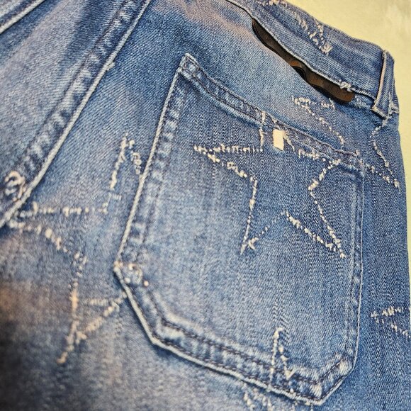 Stella McCartney Blue Washed Denim Star Detail Jeans Size 25 - Picture 10 of 16